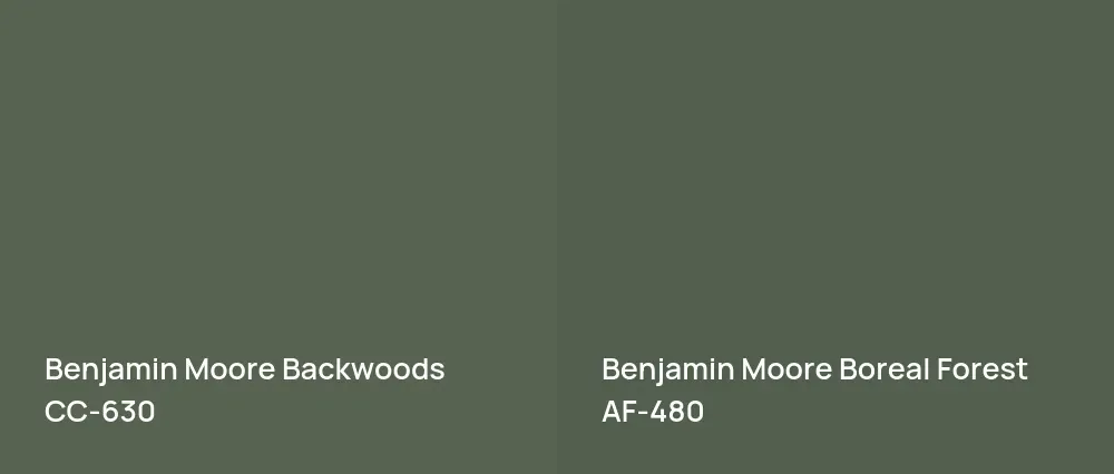 Benjamin Moore Backwoods 469 vs Benjamin Moore Boreal Forest AF-480