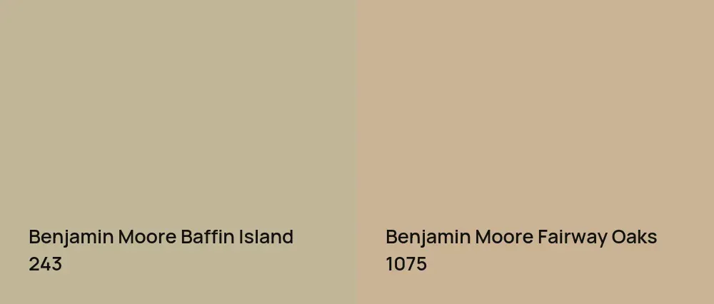 Benjamin Moore Baffin Island 243 vs Benjamin Moore Fairway Oaks 1075