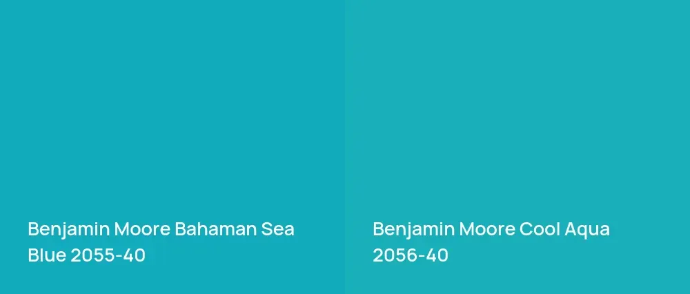 Benjamin Moore Bahaman Sea Blue 2055-40 vs Benjamin Moore Cool Aqua 2056-40