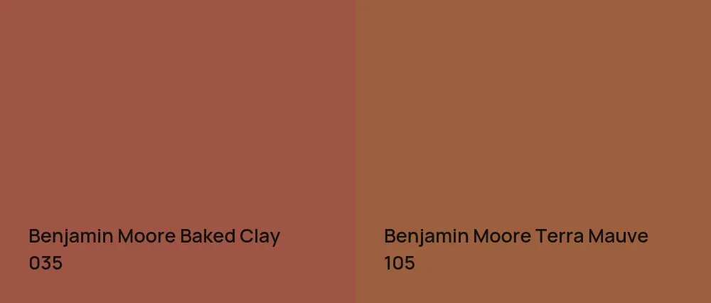 Benjamin Moore Baked Clay 035 vs Benjamin Moore Terra Mauve 105