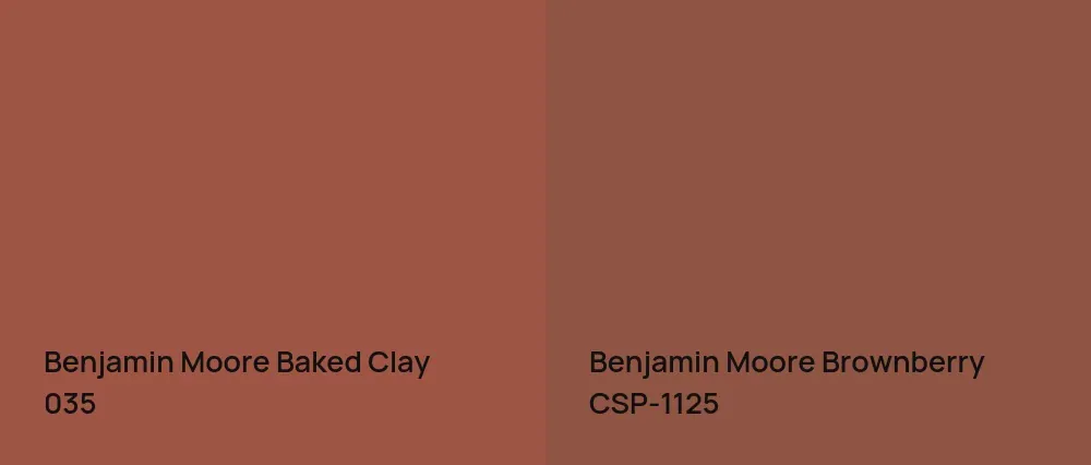 Benjamin Moore Baked Clay 035 vs Benjamin Moore Brownberry CSP-1125
