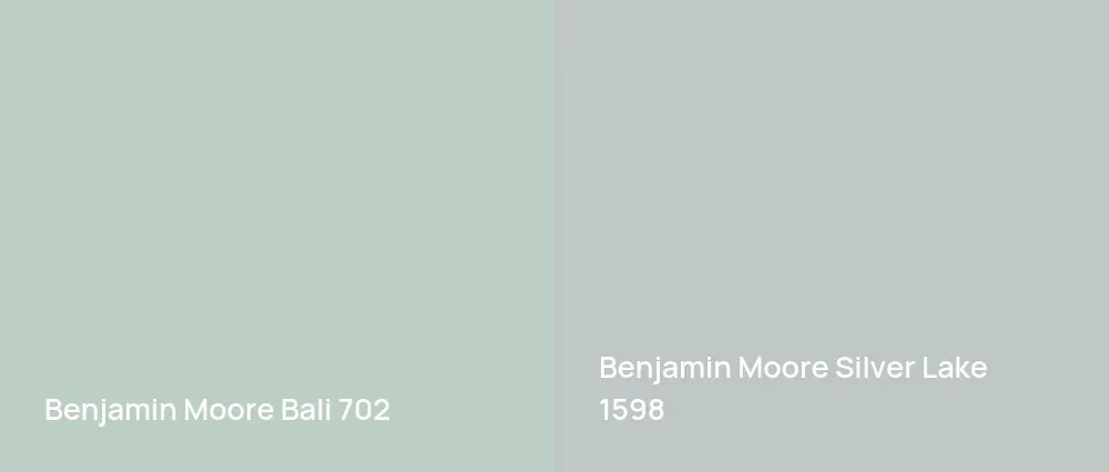 Benjamin Moore Bali 702 vs Benjamin Moore Silver Lake 1598