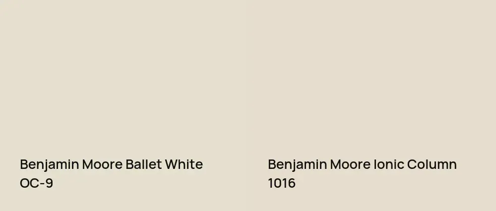 Benjamin Moore Ballet White OC-9 vs Benjamin Moore Ionic Column 1016