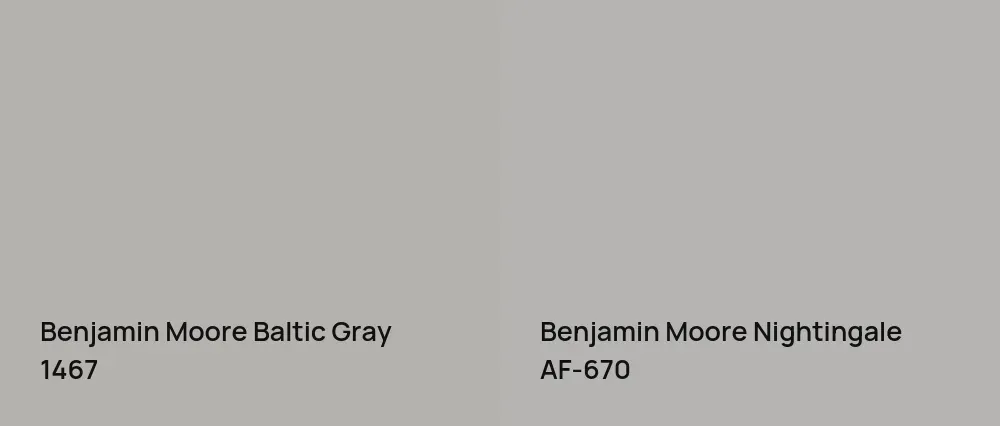 Benjamin Moore Baltic Gray 1467 vs Benjamin Moore Nightingale AF-670