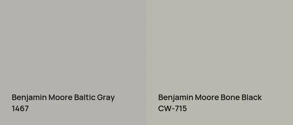 Benjamin Moore Baltic Gray 1467 vs Benjamin Moore Bone Black CW-715