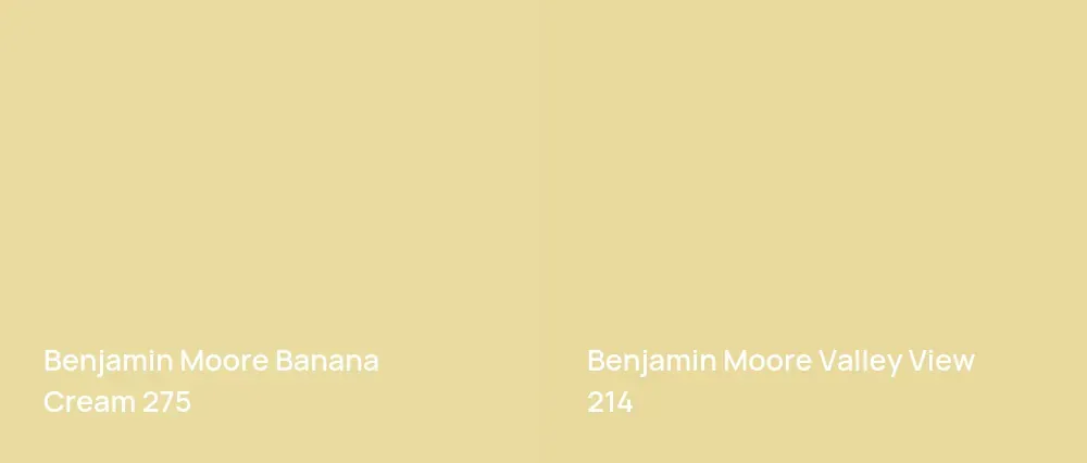 Benjamin Moore Banana Cream 275 vs Benjamin Moore Valley View 214