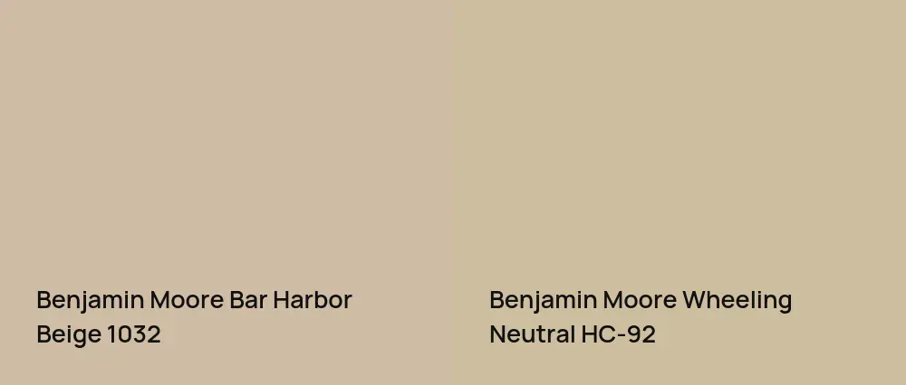 Benjamin Moore Bar Harbor Beige 1032 vs Benjamin Moore Wheeling Neutral HC-92