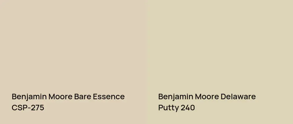 Benjamin Moore Bare Essence CSP-275 vs Benjamin Moore Delaware Putty 240