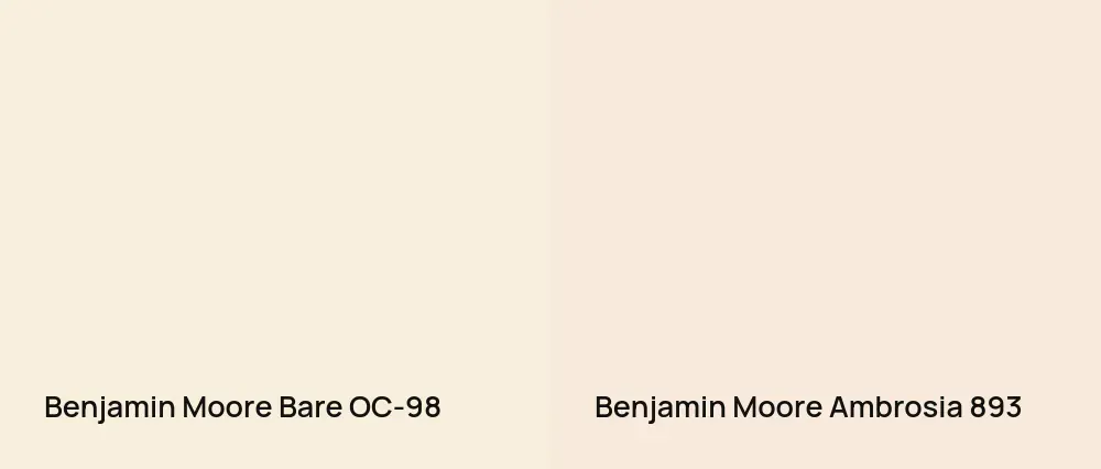 Benjamin Moore Bare OC-98 vs Benjamin Moore Ambrosia 893