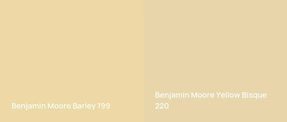 Benjamin Moore Barley 199 vs Benjamin Moore Yellow Bisque 220