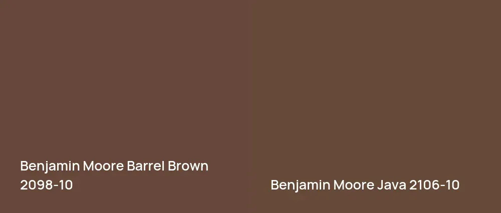 Benjamin Moore Barrel Brown 2098-10 vs Benjamin Moore Java 2106-10