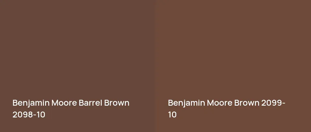 Benjamin Moore Barrel Brown 2098-10 vs Benjamin Moore Brown 2099-10