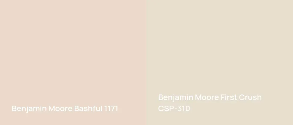 Benjamin Moore Bashful 1171 vs Benjamin Moore First Crush CSP-310