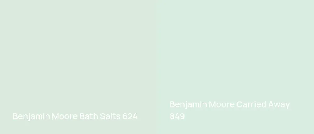 Benjamin Moore Bath Salts 624 vs Benjamin Moore Carried Away 849