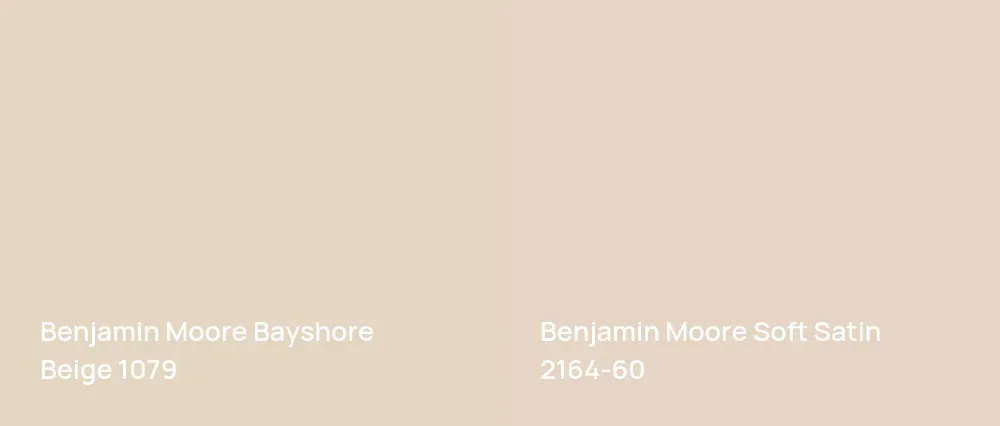 Benjamin Moore Bayshore Beige 1079 vs Benjamin Moore Soft Satin 2164-60