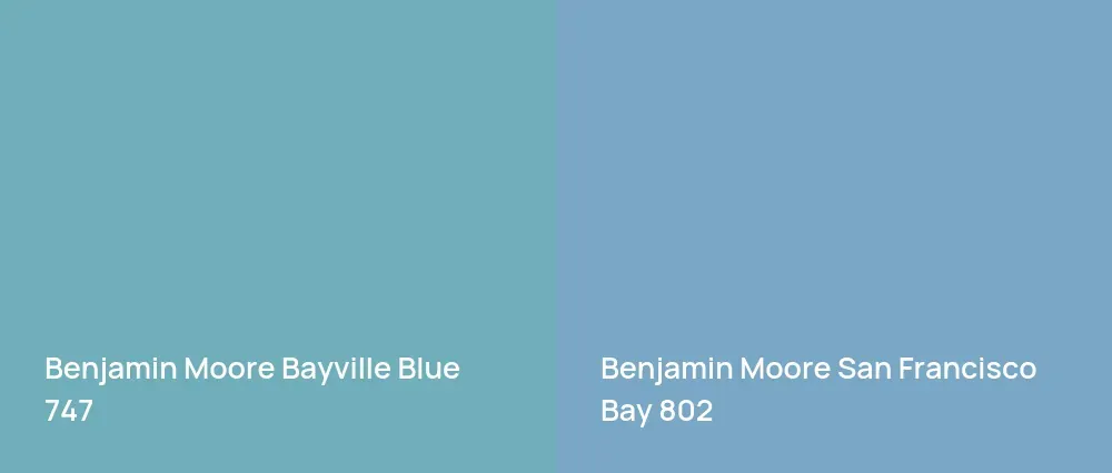 Benjamin Moore Bayville Blue 747 vs Benjamin Moore San Francisco Bay 802