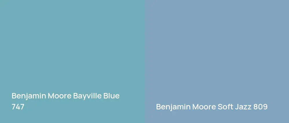 Benjamin Moore Bayville Blue 747 vs Benjamin Moore Soft Jazz 809
