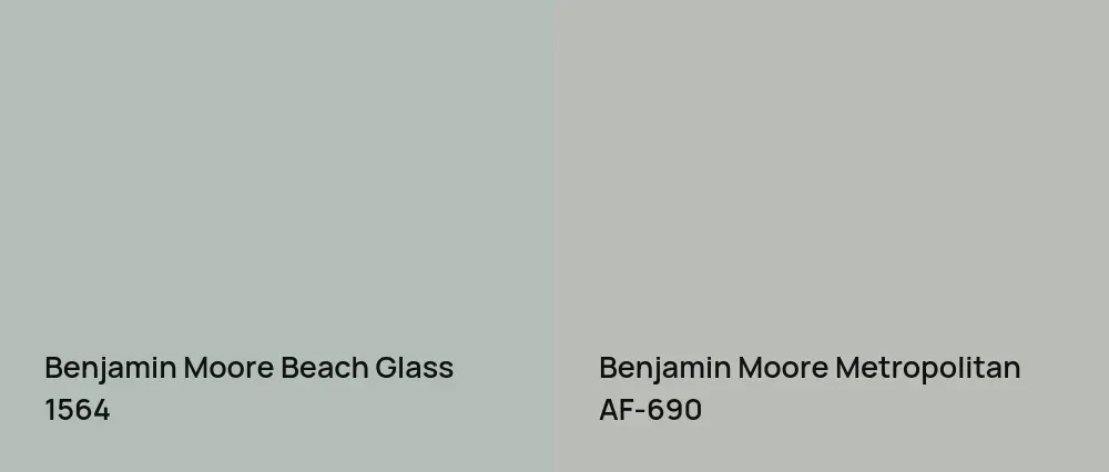 Benjamin Moore Beach Glass 1564 vs Benjamin Moore Metropolitan AF-690