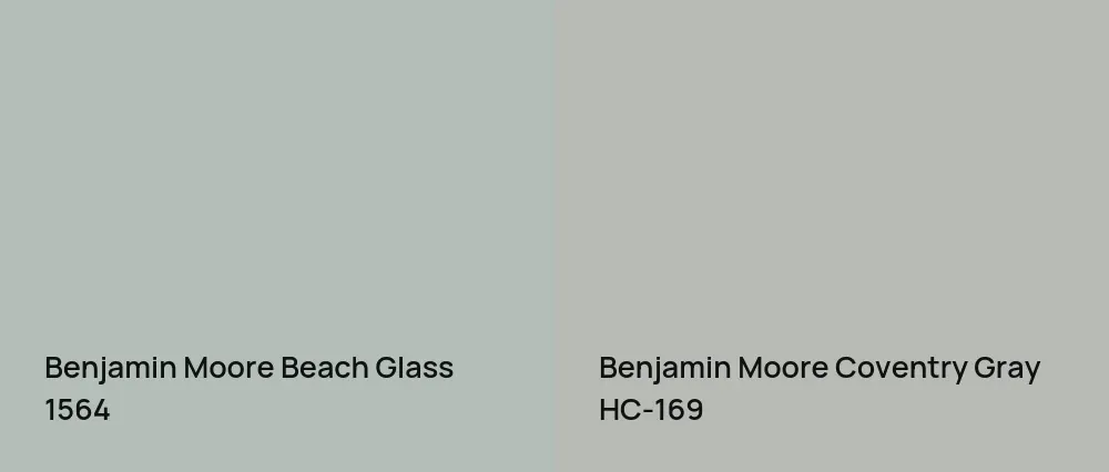 Benjamin Moore Beach Glass 1564 vs Benjamin Moore Coventry Gray HC-169