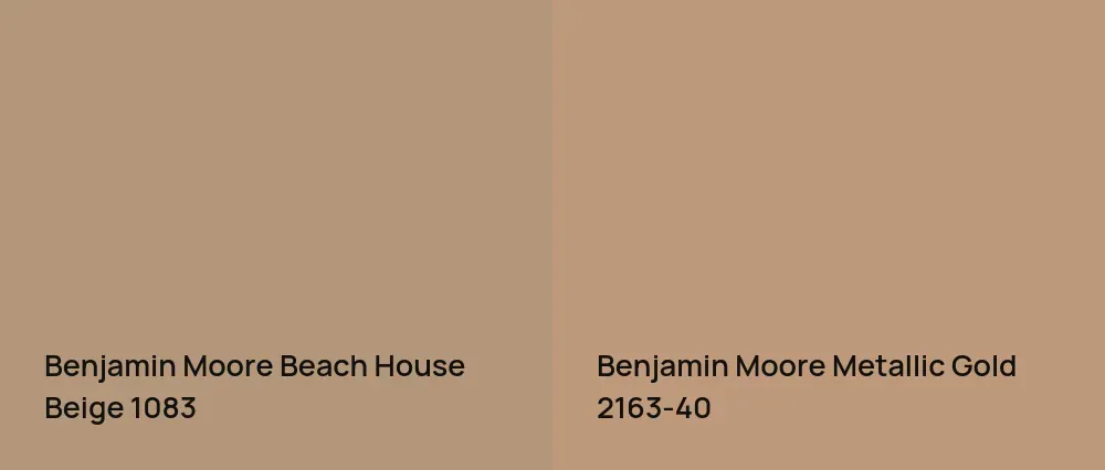 Benjamin Moore Beach House Beige 1083 vs Benjamin Moore Metallic Gold 2163-40
