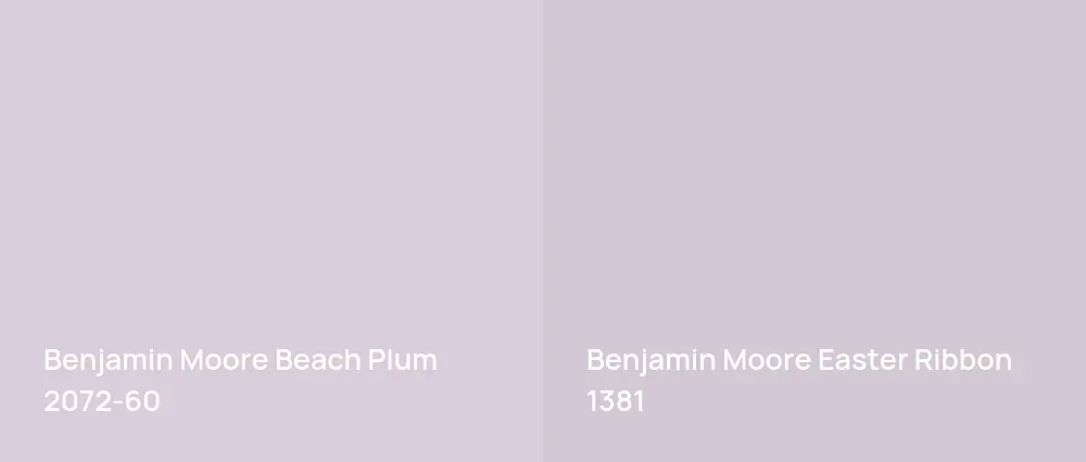 Benjamin Moore Beach Plum 2072-60 vs Benjamin Moore Easter Ribbon 1381
