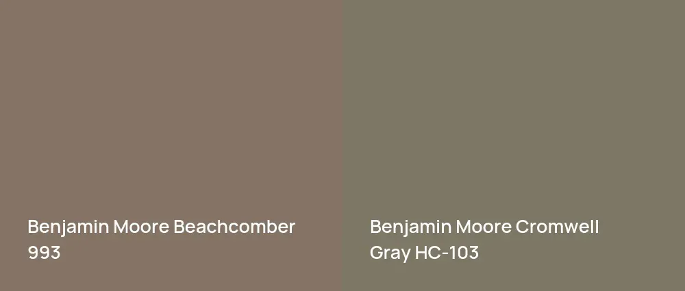 Benjamin Moore Beachcomber 993 vs Benjamin Moore Cromwell Gray HC-103