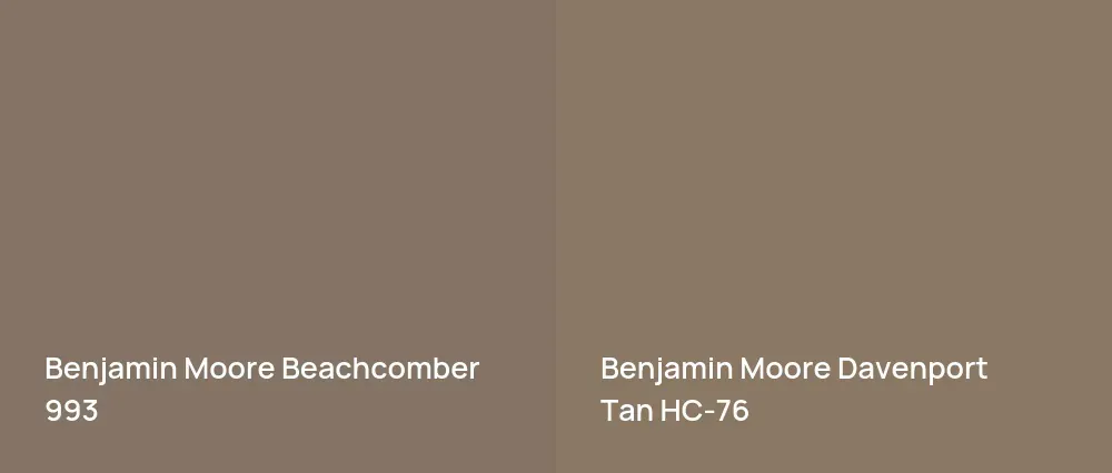 Benjamin Moore Beachcomber 993 vs Benjamin Moore Davenport Tan HC-76