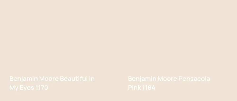 Benjamin Moore Beautiful in My Eyes 1170 vs Benjamin Moore Pensacola Pink 1184