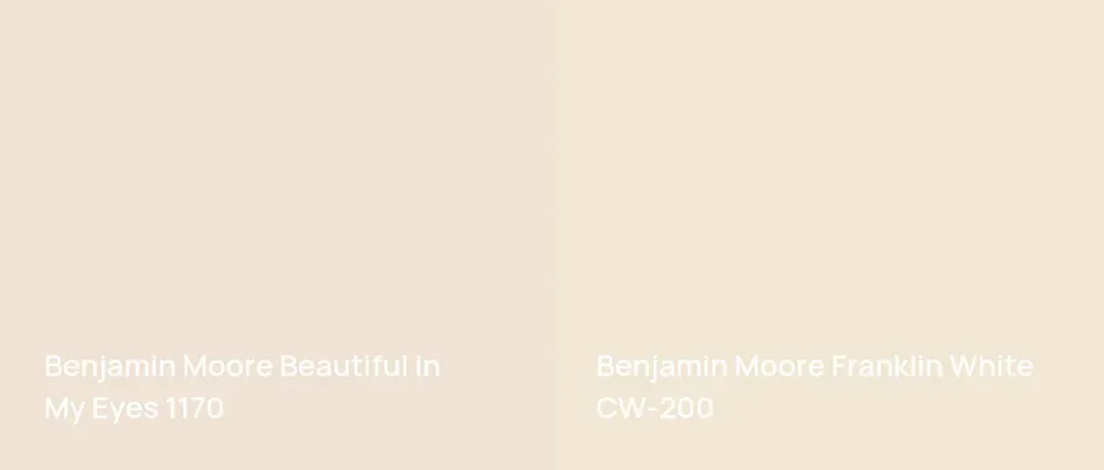 Benjamin Moore Beautiful in My Eyes 1170 vs Benjamin Moore Franklin White CW-200