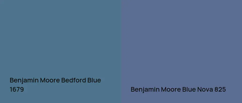 Benjamin Moore Bedford Blue 1679 vs Benjamin Moore Blue Nova 825