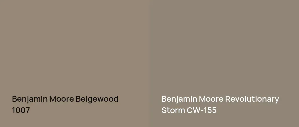 Benjamin Moore Beigewood 1007 vs Benjamin Moore Revolutionary Storm CW-155