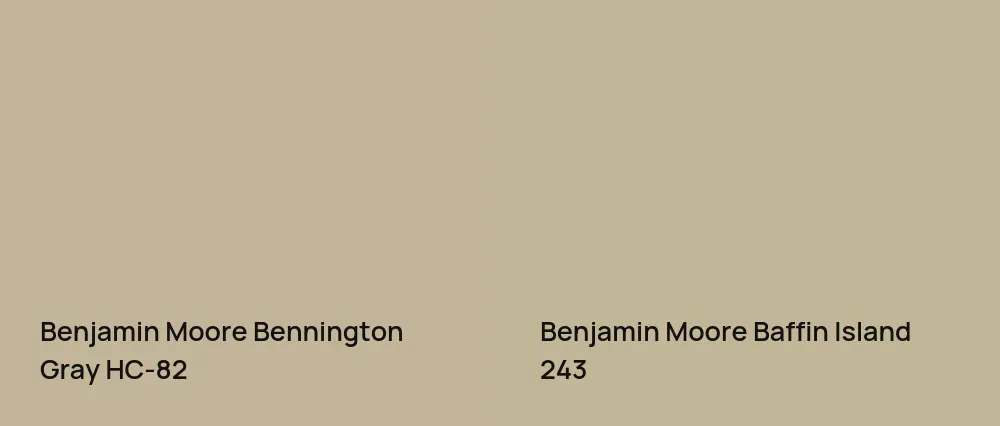Benjamin Moore Bennington Gray HC-82 vs Benjamin Moore Baffin Island 243
