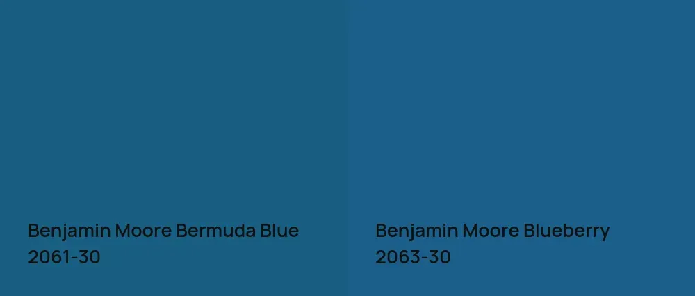 Benjamin Moore Bermuda Blue 2061-30 vs Benjamin Moore Blueberry 2063-30