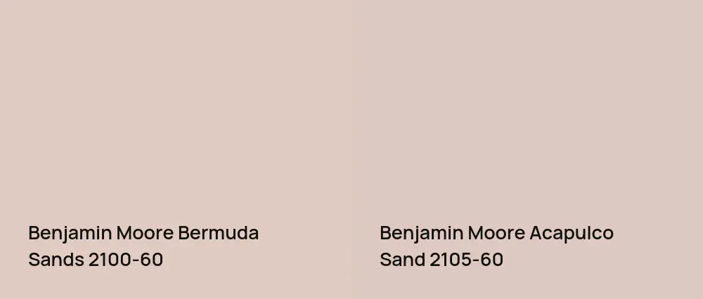 Benjamin Moore Bermuda Sands 2100-60 vs Benjamin Moore Acapulco Sand 2105-60