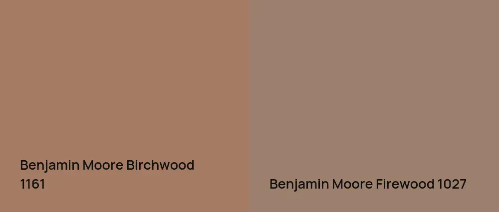 Benjamin Moore Birchwood 1161 vs Benjamin Moore Firewood 1027
