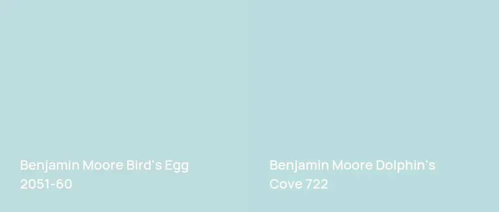 Benjamin Moore Bird's Egg 2051-60 vs Benjamin Moore Dolphin's Cove 722