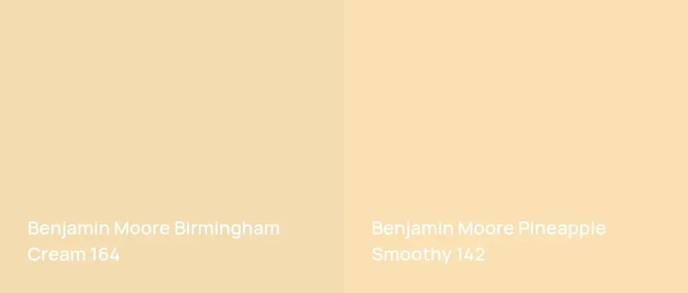Benjamin Moore Birmingham Cream 164 vs Benjamin Moore Pineapple Smoothy 142