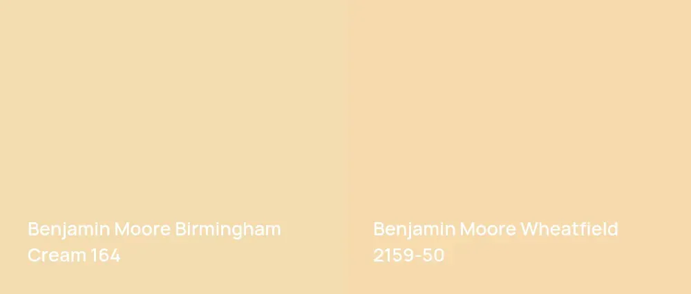 Benjamin Moore Birmingham Cream 164 vs Benjamin Moore Wheatfield 2159-50