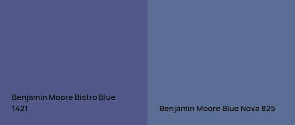 Benjamin Moore Bistro Blue 1421 vs Benjamin Moore Blue Nova 825