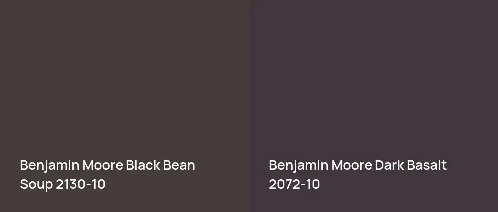 Benjamin Moore Black Bean Soup 2130-10 vs Benjamin Moore Dark Basalt 2072-10
