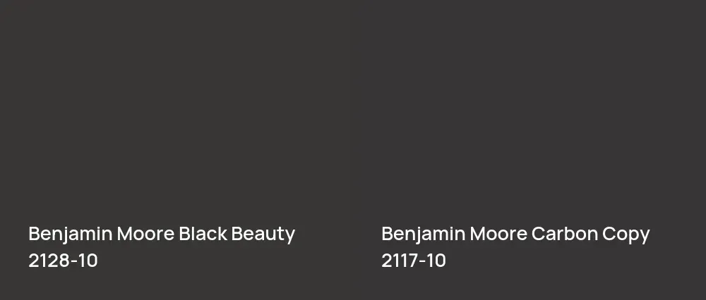 Benjamin Moore Black Beauty 2128-10 vs Benjamin Moore Carbon Copy 2117-10