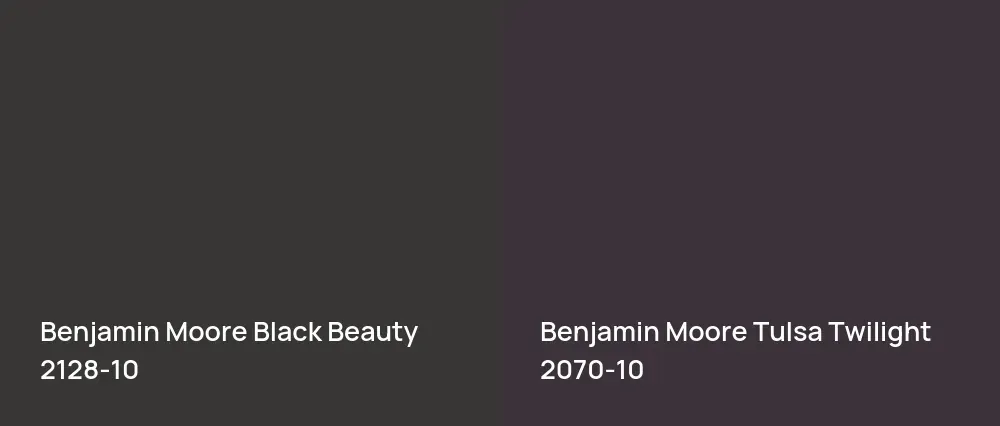 Benjamin Moore Black Beauty 2128-10 vs Benjamin Moore Tulsa Twilight 2070-10