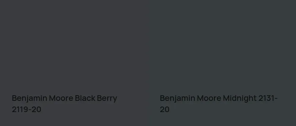 Benjamin Moore Black Berry 2119-20 vs Benjamin Moore Midnight 2131-20