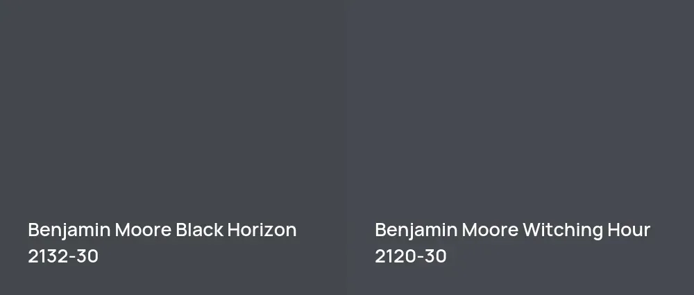 Benjamin Moore Black Horizon 2132-30 vs Benjamin Moore Witching Hour 2120-30