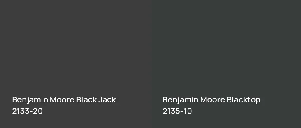 Benjamin Moore Black Jack 2133-20 vs Benjamin Moore Blacktop 2135-10