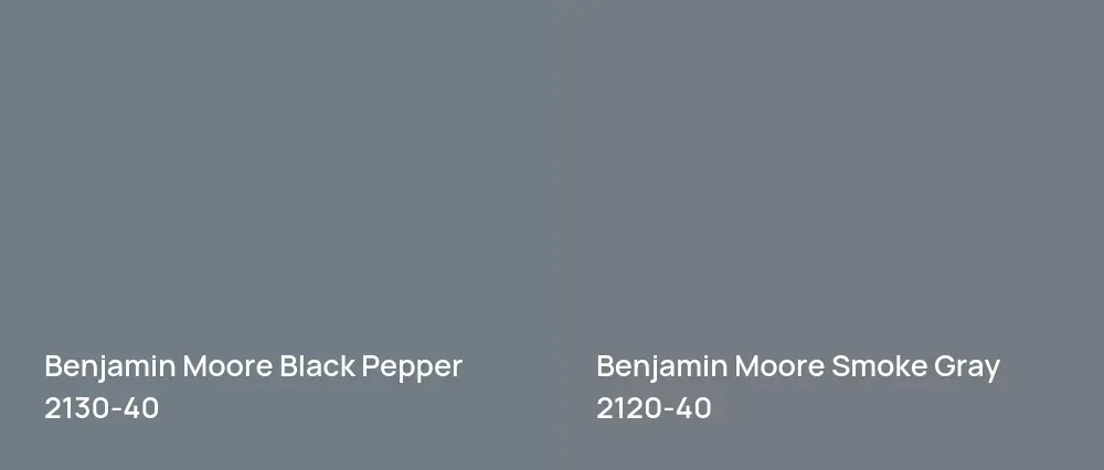 Benjamin Moore Black Pepper 2130-40 vs Benjamin Moore Smoke Gray 2120-40