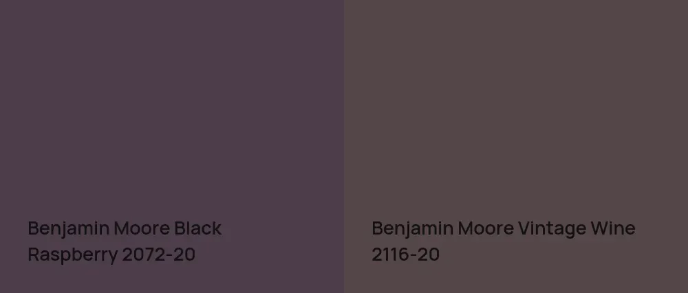 Benjamin Moore Black Raspberry 2072-20 vs Benjamin Moore Vintage Wine 2116-20