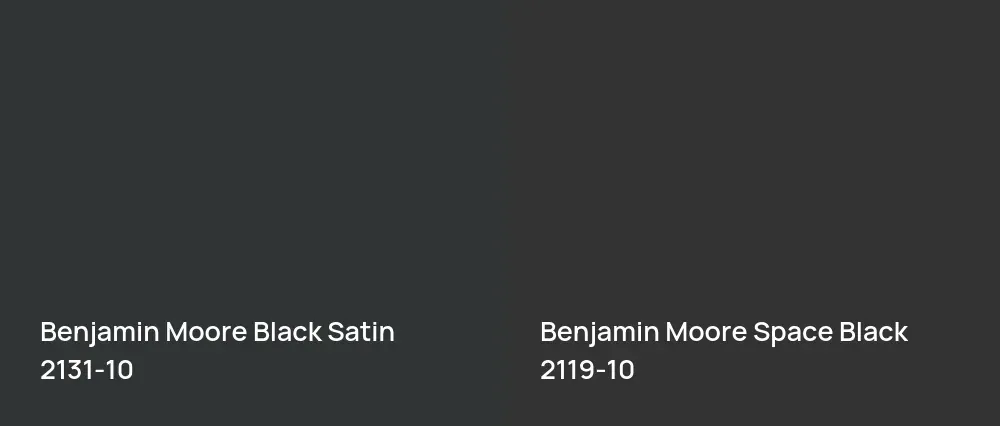 Benjamin Moore Black Satin 2131-10 vs Benjamin Moore Space Black 2119-10