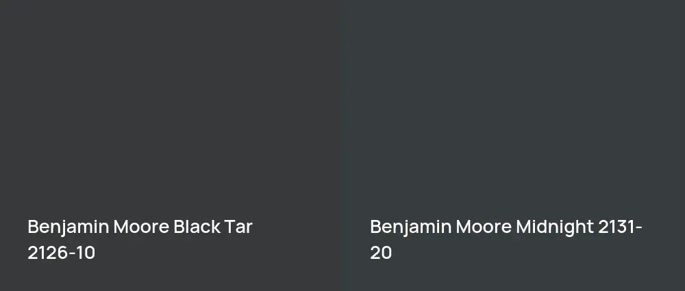 Benjamin Moore Black Tar 2126-10 vs Benjamin Moore Midnight 2131-20