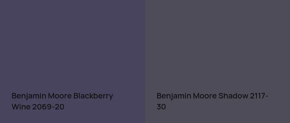 Benjamin Moore Blackberry Wine 2069-20 vs Benjamin Moore Shadow 2117-30